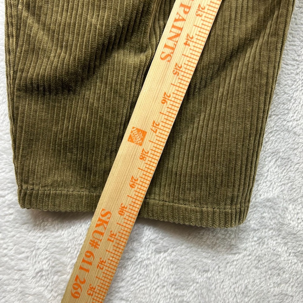 Vintage LA Gate Corduroy Pants Men's Olive Green Relaxed Fit Skater Y2K - 37X30 - Picture 6 of 11